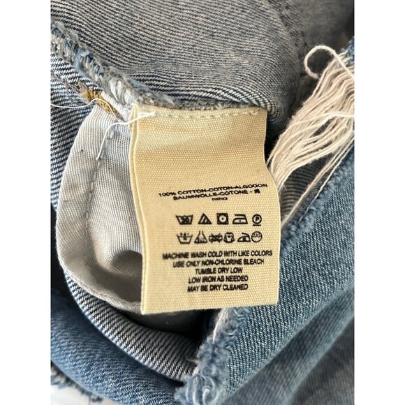 Free People We The Free Ripped Denim Skirt Blue Cotton Casual XS (25) - Picture 11 of 11